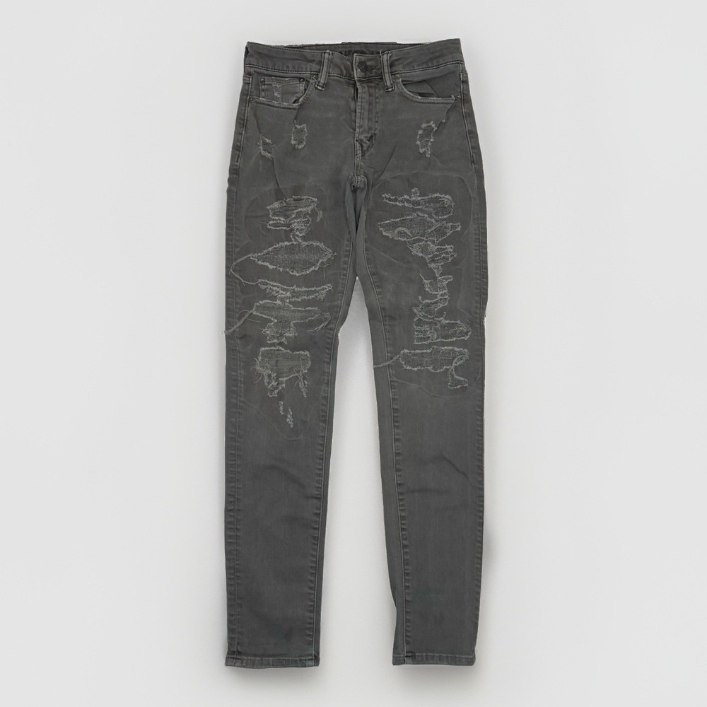 American Eagle Skinny Next Level Flex Jeans Mens 28x34 Gray Distressed Denim
